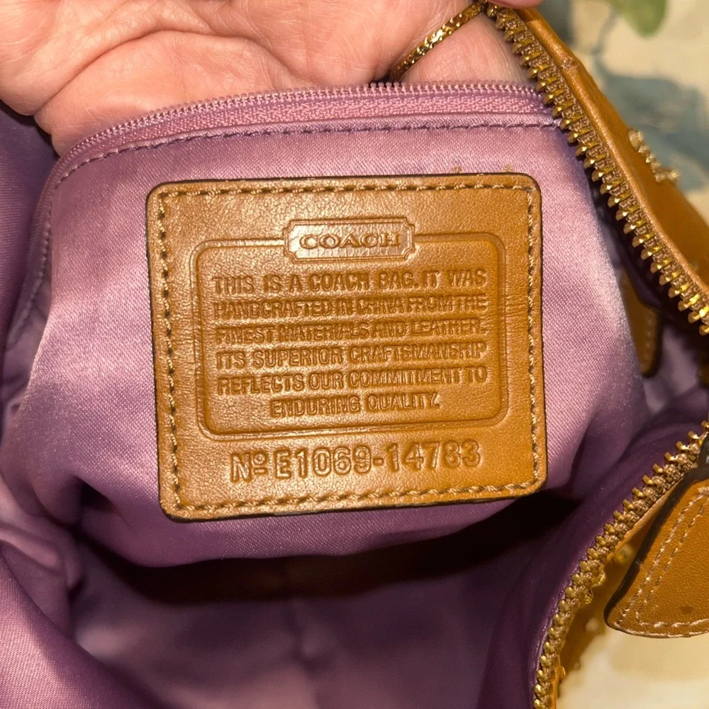 Up crafted Coach Women’s Brown Leather Studded Hobo Bag - Picture 5 of 5